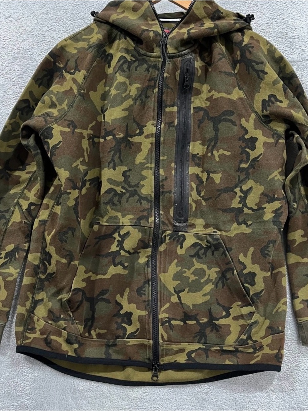 Nike Tech Fleece Hoodie rare vintage Mens Medium Camo Full Zip Hooded sweatshirt